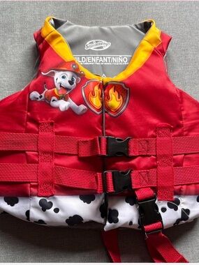 Paw Patrol Marshall Kids Life Jacket with Flame Badge SwimWays Vest 33-55 lbs